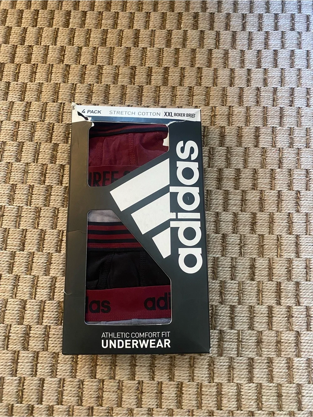 adidas Maroon and Black Boxer Briefs - 4 Pack Athletic Fit